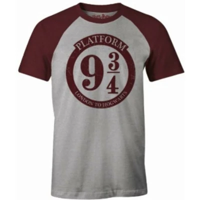 Afbeelding van Harry Potter Platform 9 3/4 T Shirt Grijs &amp; Rood XL