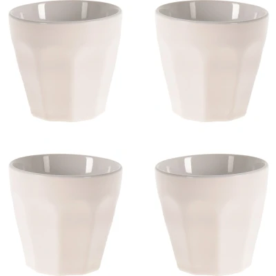 Afbeelding van Excellent Houseware espresso/koffie kopjes 4x wit porselein 90 ml Bekers