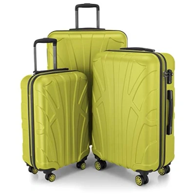 Afbeelding van Suitline 3er Koffer Set Trolley Rollkoffer Hartschalen Reisekoffer, TSA, (55 cm, 66 76 cm), 100% ABS, Matt, Farn