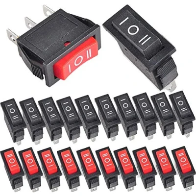 Afbeelding van RUNCCI YUN 20 stuks aan/uit schakelaar, 3 pins, standen, mini bootschakelaar, SPST drukknop, wip, voor auto, boot, huishoudelijke apparaten, AC 250 V/15 A, 125 V/20 A