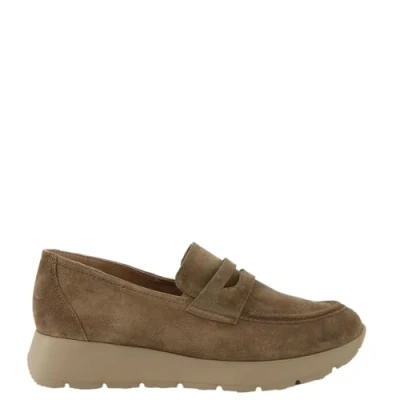 Afbeelding van Paul Green Instappers, Dames, Maat: 41, Light brown Veloursleer