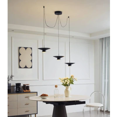 Afbeelding van Lindby Hanglampen met dimmer 6lichts IJzer, polycarbonaat zand zwart, goud Inclusief lichtbronnen