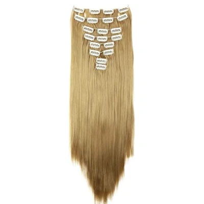 Afbeelding van CAISHA XXL 50cm 8 Delige Set CLIP IN EXTENSIONS Haarextensies Haarstukje Glad Donkerblond CES106