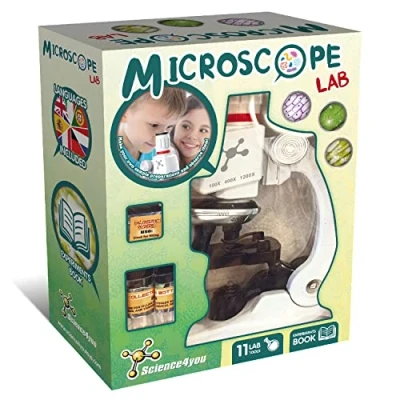 Afbeelding van Science4you Microscoop Lab: voor kinderen + Handleiding met experimenten 11 Lab tools, Science Kit en cadeau van 6 7 8 9 10 12+ jaar