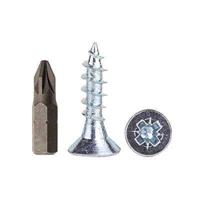 Afbeelding van (Pack van 400 stuks) Verzinkt staal 5,0 x 20 mm houten schroeven, spaanplaatschroeven, universele Pozi aandrijfschroef, PZ volledig schroef, Pozidriv verzonken kop (400, mm)