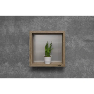 Afbeelding van Looox Wood inbouwnis badkamer old grey/rvs (geborsteld WBOX30RVS