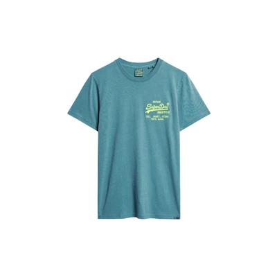 Afbeelding van Superdry Vintage LOGO Tshirt print, Heren, Maat: Small, Hydro blue