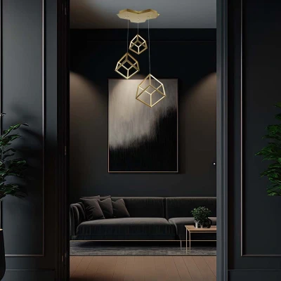 Afbeelding van V TAC VT 7920 Designer plafondlampen hanglampen IP20 Gouden behuizing 46 watt 4900 lumen 3000K