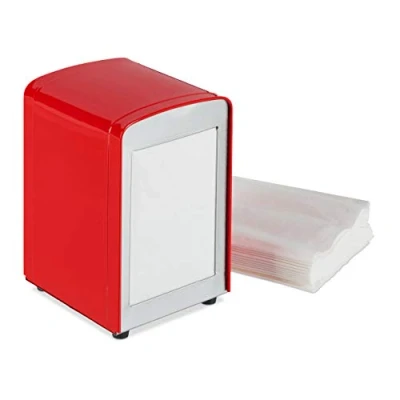 Afbeelding van Relaxdays servettenhouder retro American Diner servet houder servetten dispenser rood