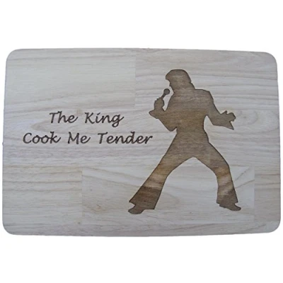 Afbeelding van ELVIS PRESLEY CHOPPING CUTTING CHEESE BOARD MAT BIRTHDAY cadeau Premium Hardwood 24x14x1.5 cm