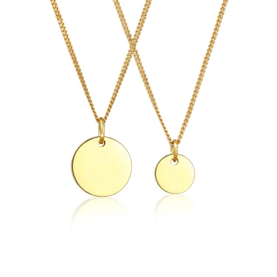 Afbeelding van Elli 2 PACK Basic Ketting goldcoloured, Dames, Maat: 45, Gold coloured