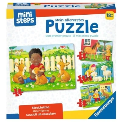 Afbeelding van Ravensburger ministeps 4169 Mein allererstes Puzzle: Streichelzoo 4 erste Puzzles mit 2 5 Teilen, Spielzeug ab 18 Monate