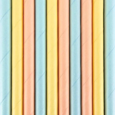 Afbeelding van Papieren Rietjes Gekleurd 19,5cm 10st