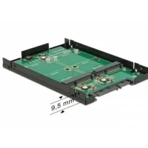 Afbeelding van Delock 62594 2,5 converter SATA 22 pins &gt; 2 x mSATA met RAID behuizing