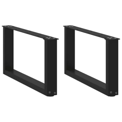 Afbeelding van vidaXL Salontafelpoten 2 st U vormig 60x(30 31) cm staal zwart