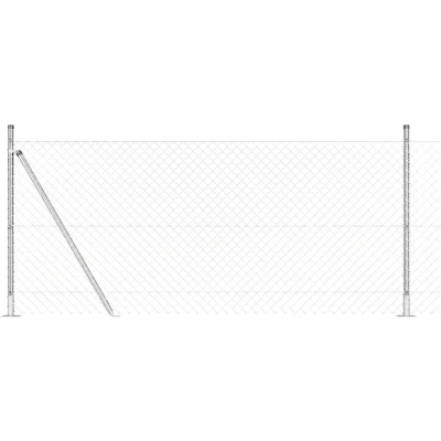 Afbeelding van vidaXL Ketenlinkhek Set van 2 Verzinkt staal 25 x 0.8 m