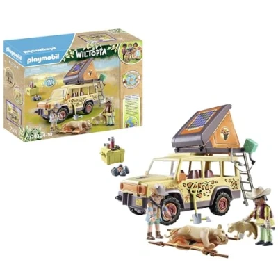 Afbeelding van Playmobil Wiltopia Met de terreinwagen bij leeuwen 71293