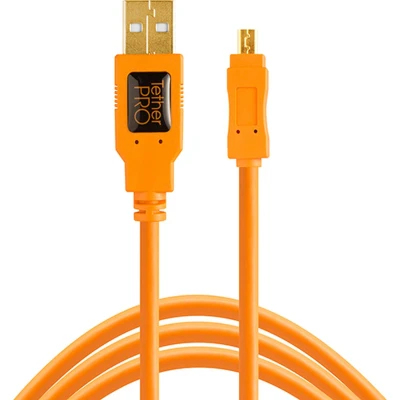 Afbeelding van TetherTools TetherPro USB 2.0 To Mini B 8 PIN 30cm HV Orange
