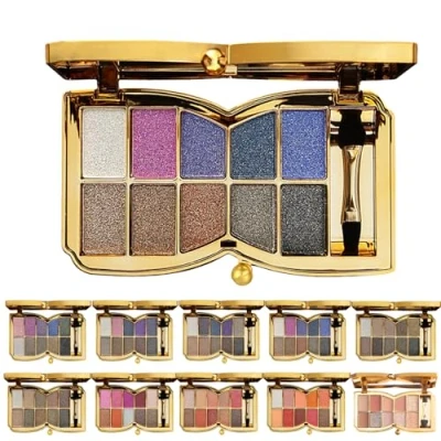 Afbeelding van 10 Colors Sparkle Shimmer Eyeshadow Palette, Glitter Professional Makeup Palette (04#)