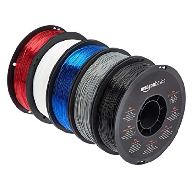Afbeelding van Amazon Basics TPU filament voor 3D printer, 1,75 mm, 5 verschillende kleuren, kg per spoel