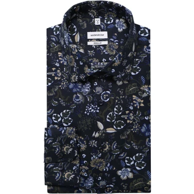 Afbeelding van Seidensticker Regular Overhemd, Heren, Maat: 40, Dark blue