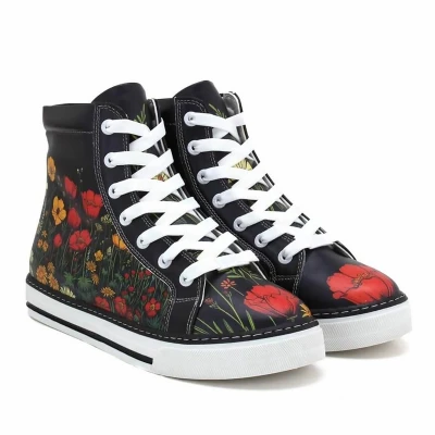 Afbeelding van Goby Wildflower Dames Sneakers Handgemaakt Vegan Leer Maat 41