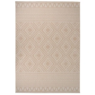 Afbeelding van Buitenkleed met patroon platgeweven 140x200 cm bruin