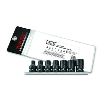 Afbeelding van E TORX slagmoerdopset TOPTUL 1/2&quot; 7 stuksE10 E12 E14 E16 E18 E20 E24