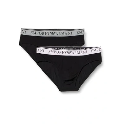 Afbeelding van Emporio Armani 2ER PACK ENDURANCE, Stretch LOGO Slip, Heren, Maat: Medium, Schwarz