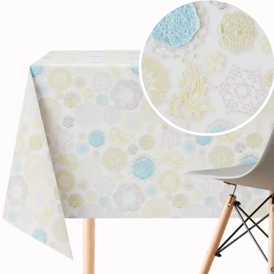 Afbeelding van KP HOME Waterdicht afveegbaar tafelkleed rechthoekig tafelzeil 78 X 55 inch 200 140 cm Kunststof keuken PVC met veters Corolful