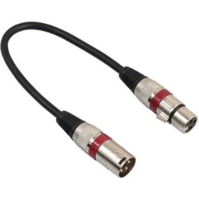 Afbeelding van XLR (m) (v) audiokabel / zwart/rood 0,30 meter