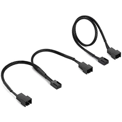 Afbeelding van Poppstar 3 pins Fan kabel Set (15cm Y (1x Connector naar 2x (m/v) + 30 cm Verlengkabel) Aansluiting van Processor &amp; Fans op Moederbord