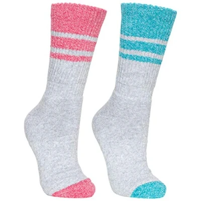 Afbeelding van Trespass Womens/Ladies Hadley Hiking Boot Socks (2 Pairs) (Marine Marl/Raspberry Marl)
