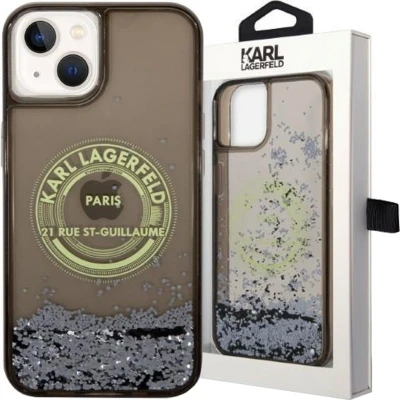 Afbeelding van Karl Lagerfeld KLHCP14MLCRSGRK iPhone 14 Plus 6.7 zwart/zwart hardcase Liquid Glitter RSG