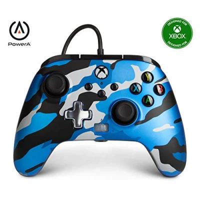 Afbeelding van PowerA Geavanceerde Bedrade Controller Xbox Series X + S &amp; One Metallic Blauw Camo