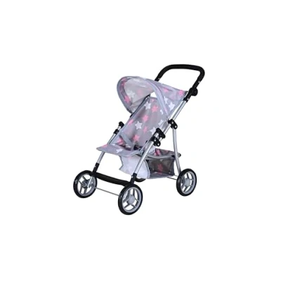 Afbeelding van knorr toys® Liba poppenbuggy, ster grijs roze