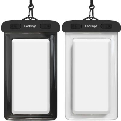 Afbeelding van Waterdichte telefoonhoesjes Set van 2 stuks zwart &amp; wit