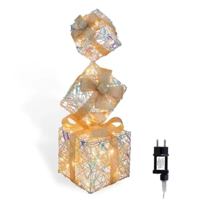 Afbeelding van CCLIFE CushHom Led geschenkdoos, 3 stuks, netstekker, kerstverlichting, kerstdecoratie, kerstversiering