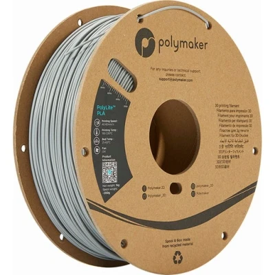 Afbeelding van Polymaker PolyLite PLA grijs 1,75 mm 1 kg