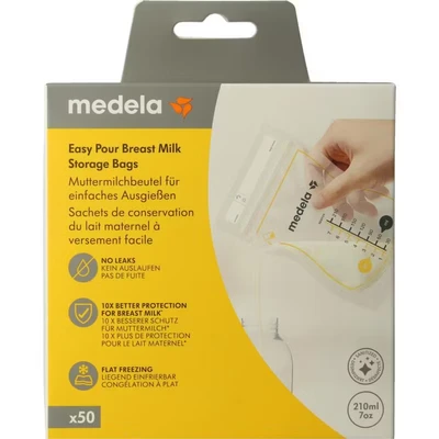 Afbeelding van Medela Moedermelk Bewaarzakjes met Schenktuit 210cc 50ST