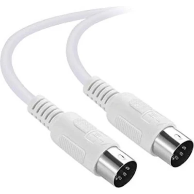 Afbeelding van DIN 5 pins MIDI / toetsenbord kabel wit 1,2 meter