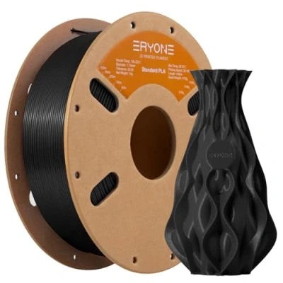 Afbeelding van ERYONE PLA filament 1,75 mm, voor 3D printer PLA, 0,03 1 kg/schaal, koolstofzwart