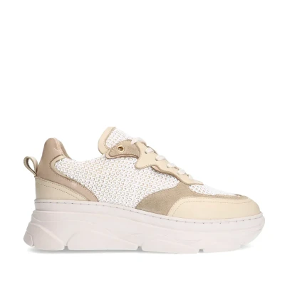 Afbeelding van Sacha chunky leren sneakers beige