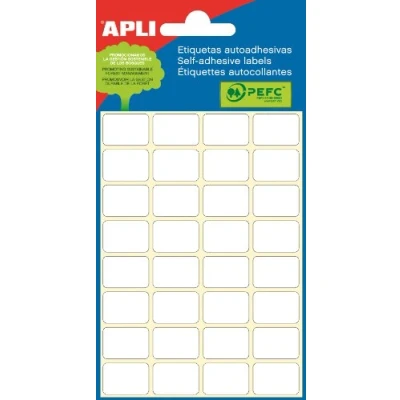 Afbeelding van Apli Witte Etiketten Ft 8 X 20 Mm (b H), 240 Stuks, 40 Per Blad (2668) Etiket