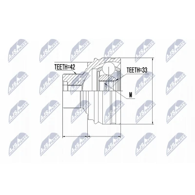 Afbeelding van Homokineet reparatie set, aandrijfas NTY NPZ AU 051