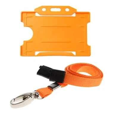 Afbeelding van ALG ID Cards® Oranje Card Badge Houder Lanyard Kaarthouder Nekband met Metalen Clip &amp; Veiligheid Breakaway Release voor Pashouder