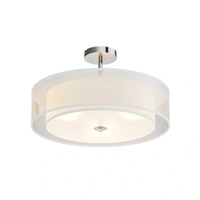 Afbeelding van Lindby plafondlamp 3lichts textiel, glas, metaal H: 27.5 cm E27 wit, chroom