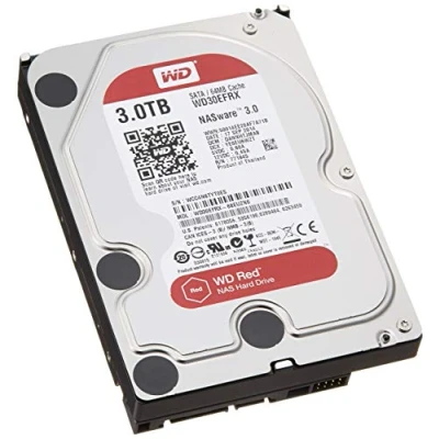 Afbeelding van Western Digital Red 3TB SATA 6GB/s harde schijf (Serial ATA III, 3000 GB, 8,89 cm (3,5 inch), 0,6 W, 4,4 W)
