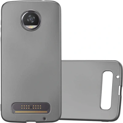 Afbeelding van Cadorabo Hoesje geschikt voor Motorola MOTO Z2 in METALLIC GRIJS Beschermhoes gemaakt van flexibel TPU silicone Case Cover