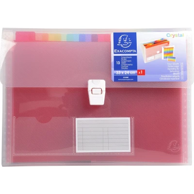 Afbeelding van Sorteermap crystal pp 13 indelingen 33x25 cm Exacompta